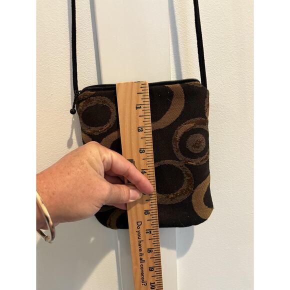 Maruca Crossbody Bag Brown Black Geometric Tapestry Purse Handmade USA - Picture 6 of 11
